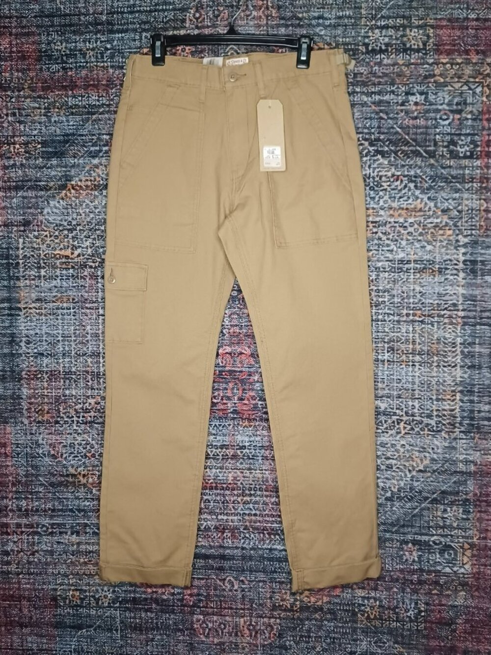 Levis mens dark khaki Slightly tapered stretch Utility pants 31x32 NWT